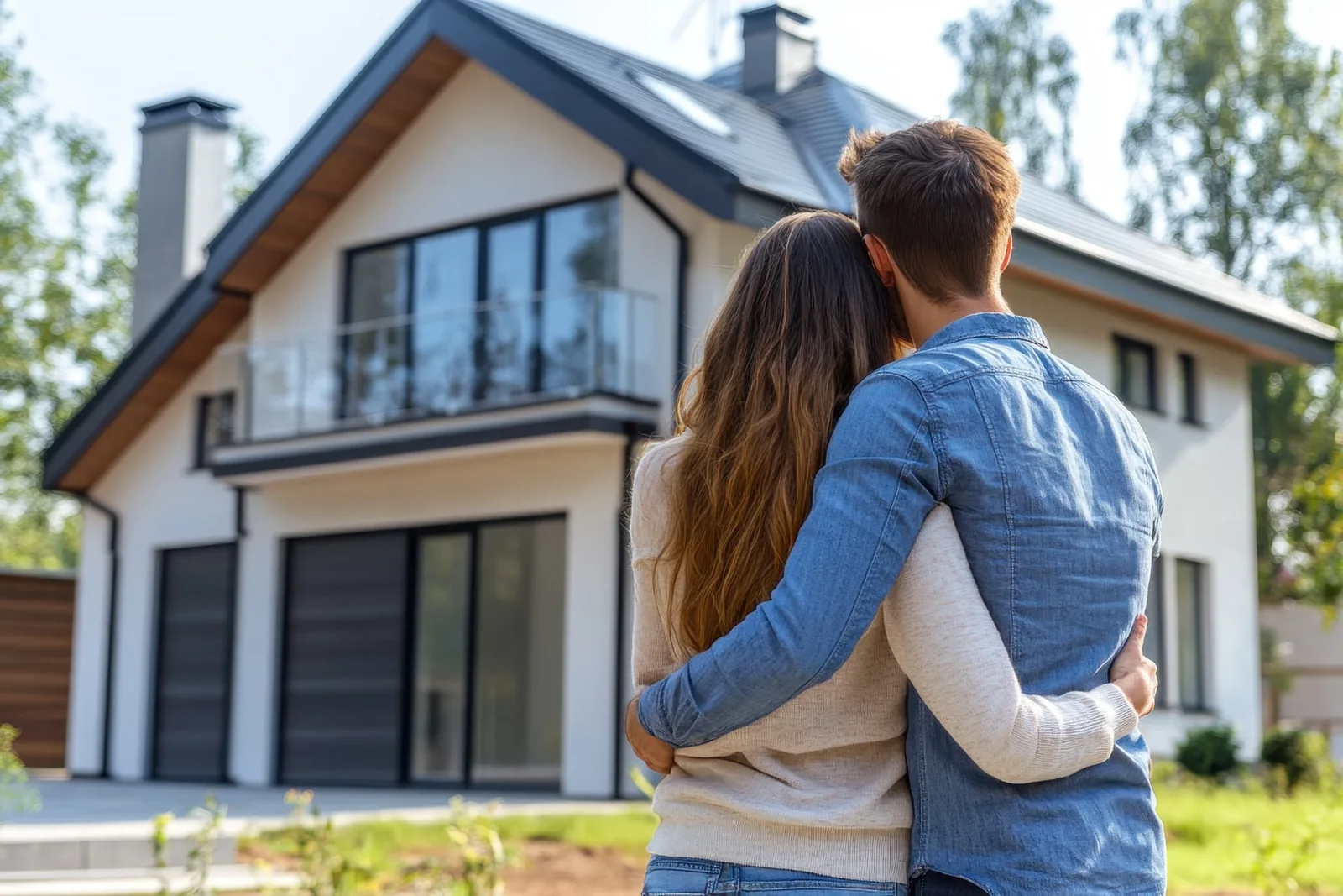 Clients receiving the keys to their new home
